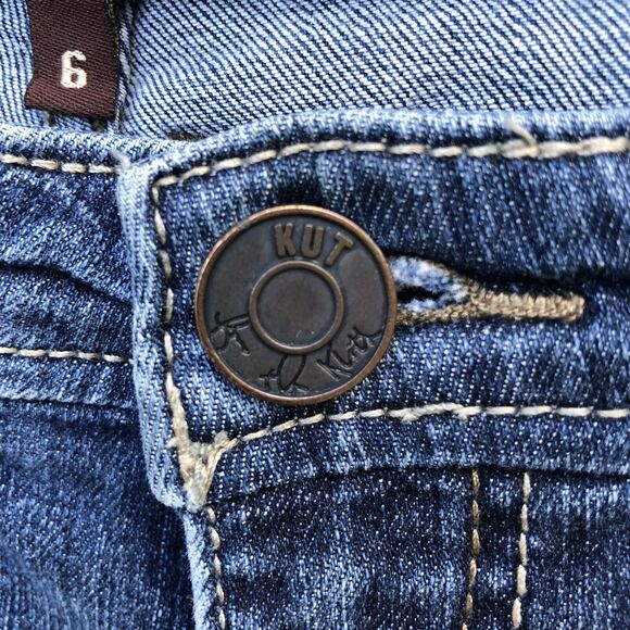 Kut from the Kloth Women's Jeans Blue 6 Denim Katy Boyfriend Slim Cropped Pants - Picture 4 of 9